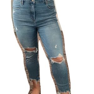 Mid-rise distressed Abercrombie jeans